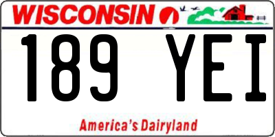 WI license plate 189YEI