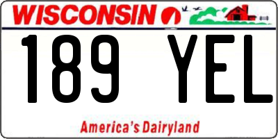 WI license plate 189YEL