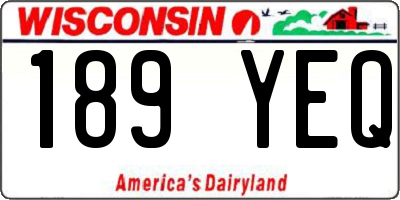 WI license plate 189YEQ