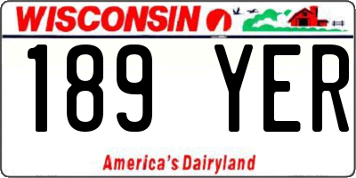 WI license plate 189YER