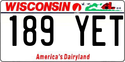 WI license plate 189YET