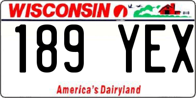 WI license plate 189YEX
