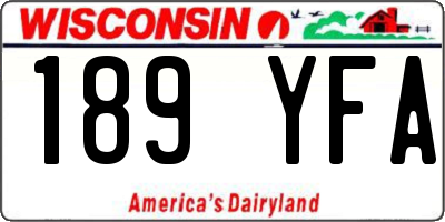 WI license plate 189YFA