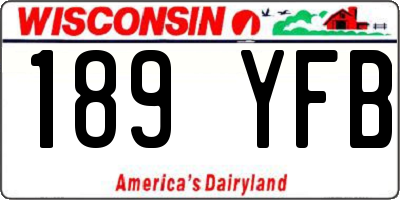 WI license plate 189YFB