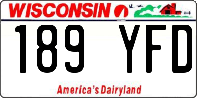 WI license plate 189YFD