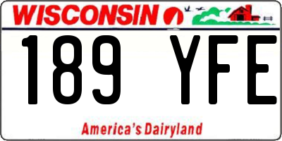 WI license plate 189YFE
