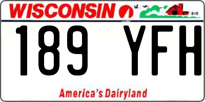 WI license plate 189YFH