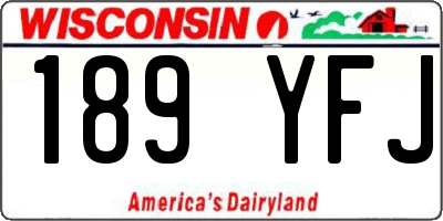 WI license plate 189YFJ