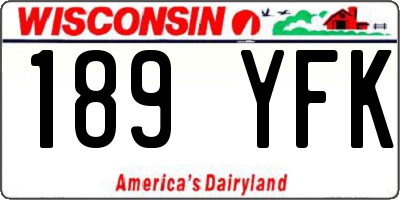 WI license plate 189YFK