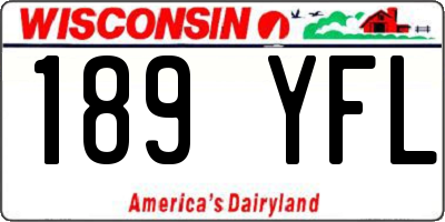WI license plate 189YFL