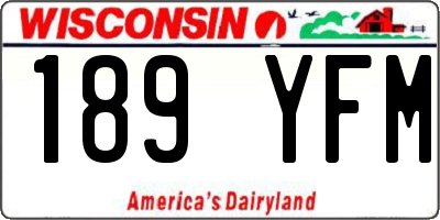 WI license plate 189YFM