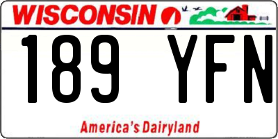 WI license plate 189YFN