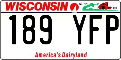 WI license plate 189YFP
