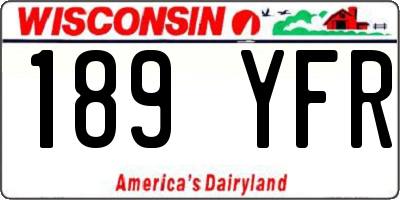 WI license plate 189YFR