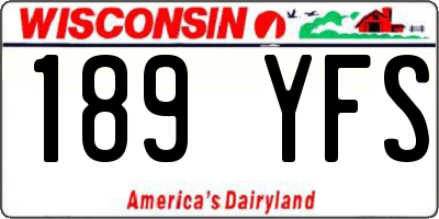 WI license plate 189YFS