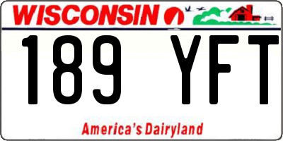 WI license plate 189YFT