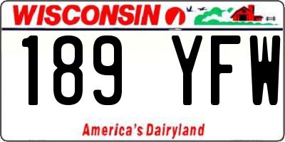 WI license plate 189YFW