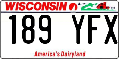 WI license plate 189YFX