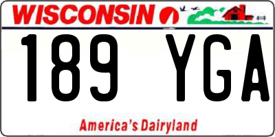 WI license plate 189YGA