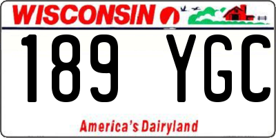 WI license plate 189YGC
