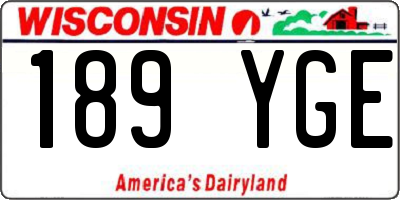 WI license plate 189YGE