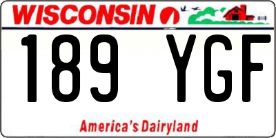 WI license plate 189YGF
