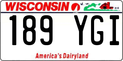 WI license plate 189YGI