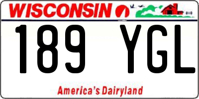 WI license plate 189YGL