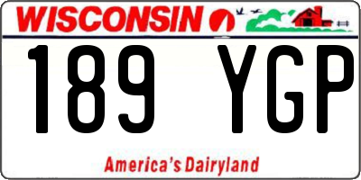 WI license plate 189YGP