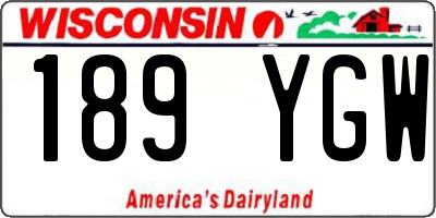 WI license plate 189YGW
