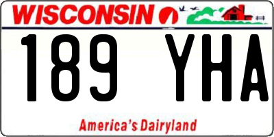 WI license plate 189YHA