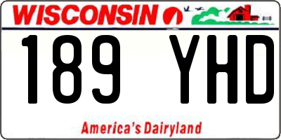 WI license plate 189YHD