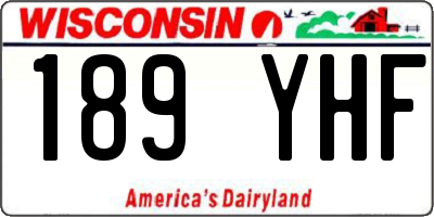 WI license plate 189YHF