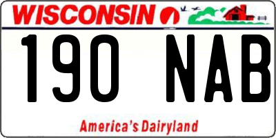 WI license plate 190NAB