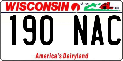 WI license plate 190NAC