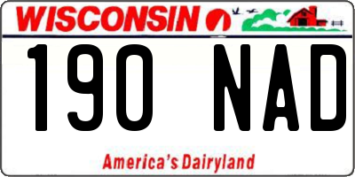 WI license plate 190NAD
