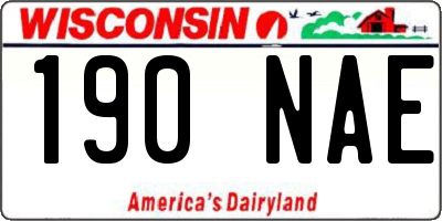 WI license plate 190NAE