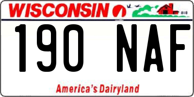 WI license plate 190NAF