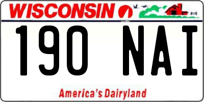 WI license plate 190NAI