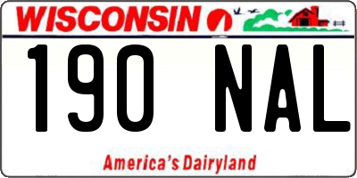 WI license plate 190NAL