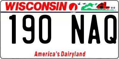 WI license plate 190NAQ