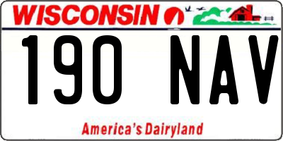 WI license plate 190NAV
