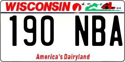 WI license plate 190NBA