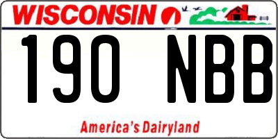 WI license plate 190NBB