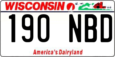 WI license plate 190NBD