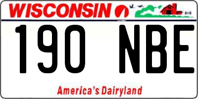 WI license plate 190NBE