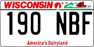 WI license plate 190NBF