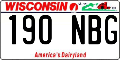 WI license plate 190NBG