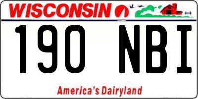 WI license plate 190NBI