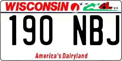 WI license plate 190NBJ